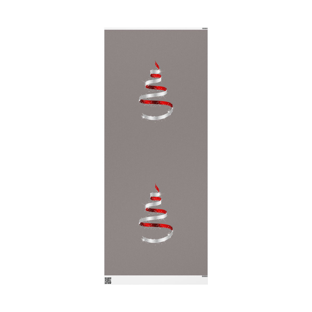 Christmas Tree Stripe Wrapping Paper Roll — Minimal Red & White Holiday Gift Wrap