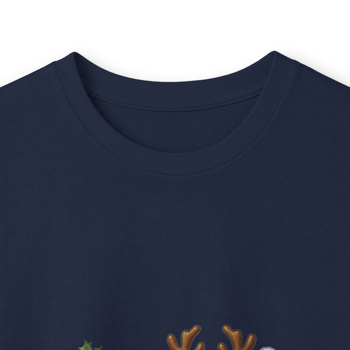 Long Sleeve Tee - Christmas Pickle Family with Santa Hat & Reindeer Holiday Design
