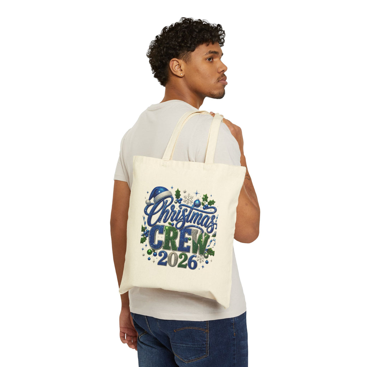 Christmas Crew 2026 Tote Bag — Holiday Canvas Gift Bag