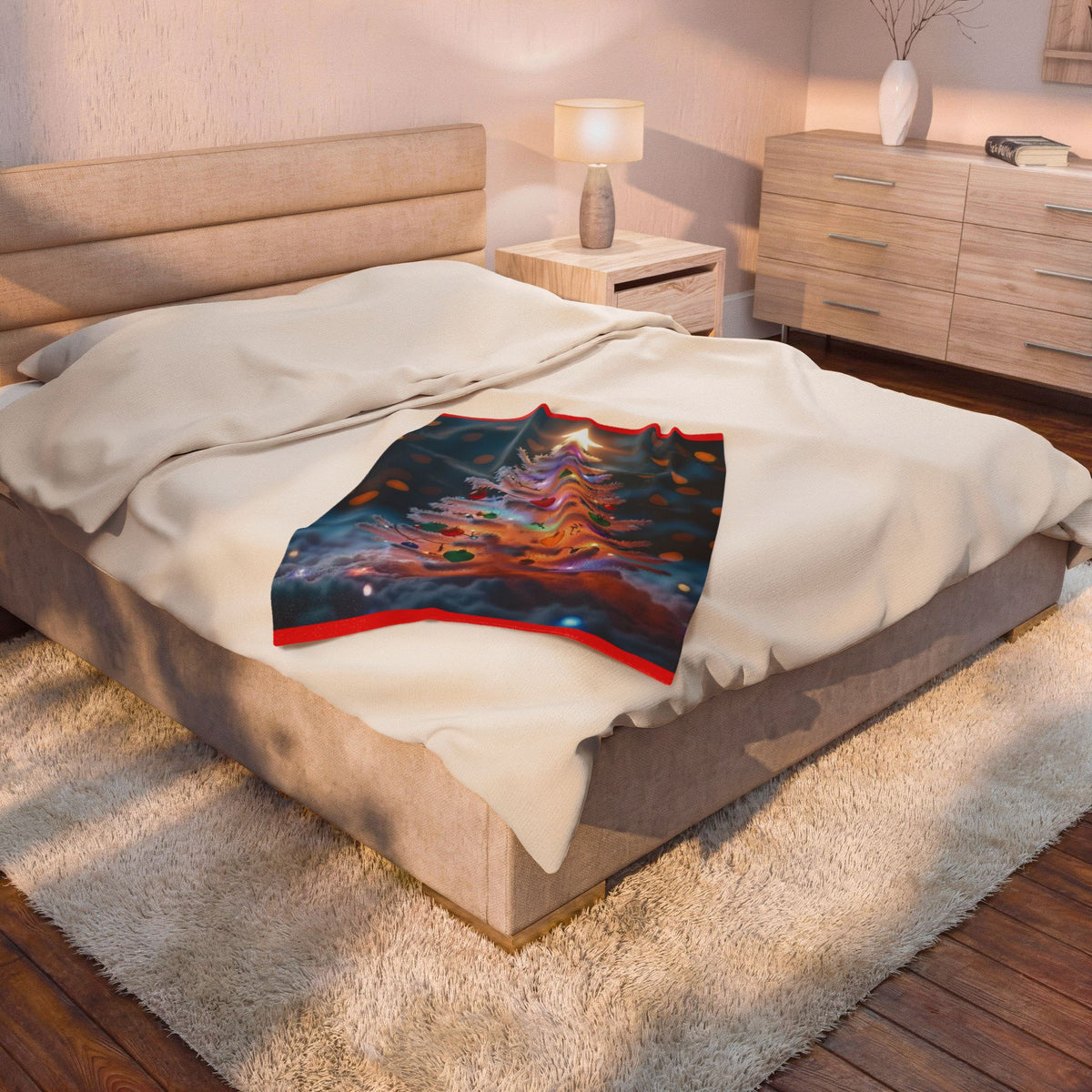Glowing Christmas Tree Velveteen Plush Blanket