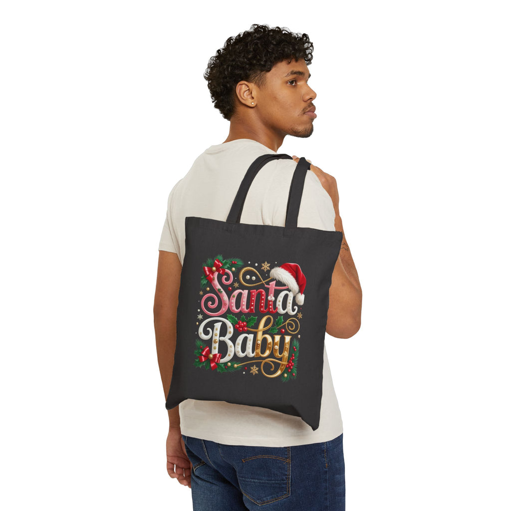 Tote Bag — 'Santa Baby' Festive Christmas Canvas Tote