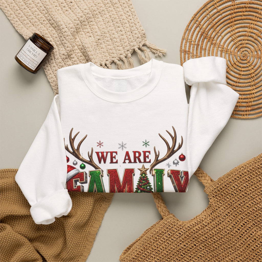 Family Christmas Sweatshirt – “We Are Family” Holiday Crewneck