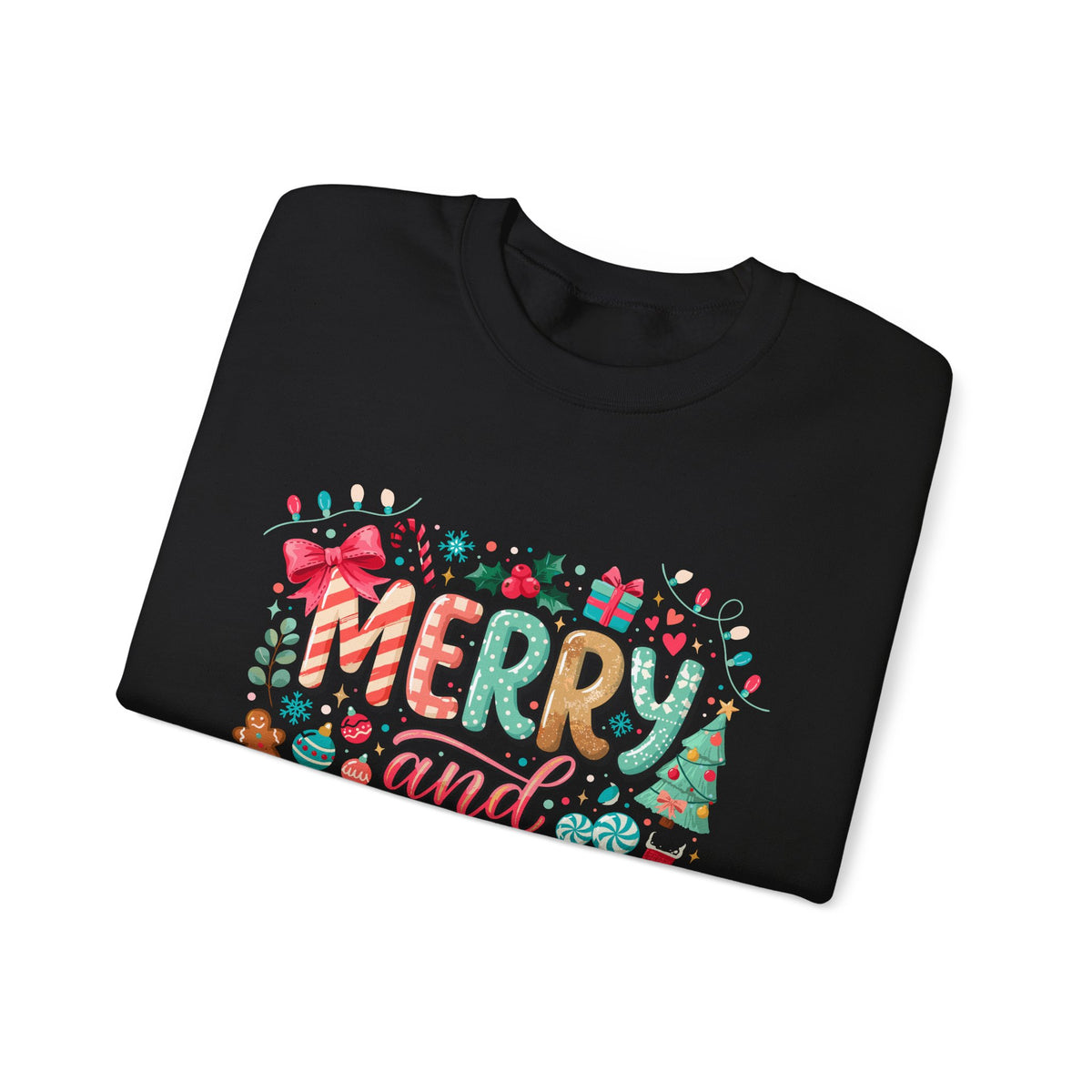 Merry and Bright Sweatshirt — Christmas Holiday Crewneck