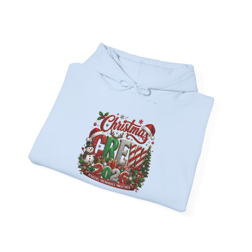 Christmas Crew Hoodie - Festive Pinecone & Wreath Holiday Sweatshirt