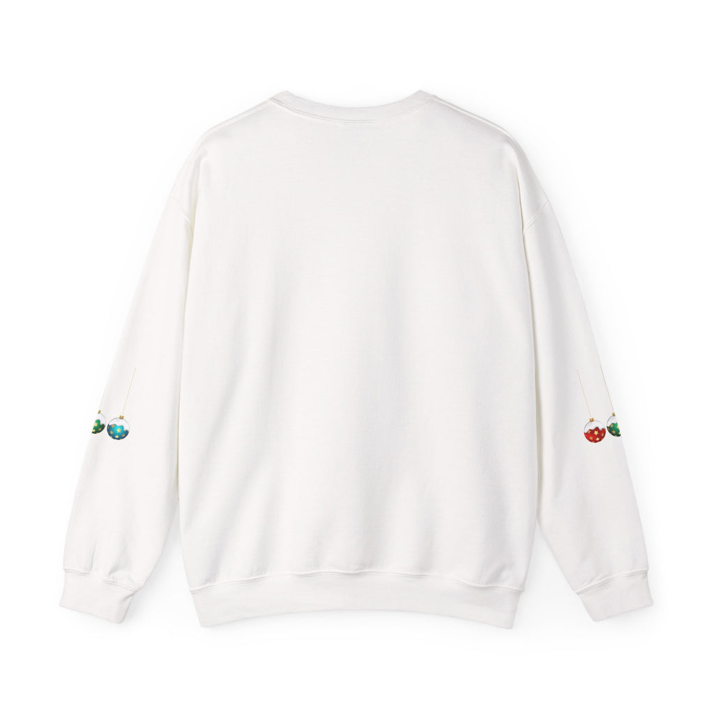 Holiday Ornaments Crewneck Sweatshirt — Hanging Baubles & Stars Christmas Sweater