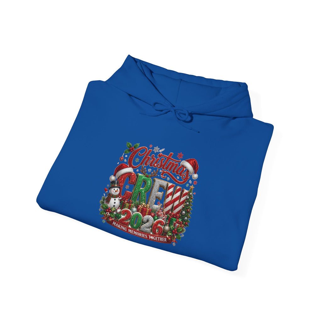 Christmas Crew Hoodie - Festive Pinecone & Wreath Holiday Sweatshirt