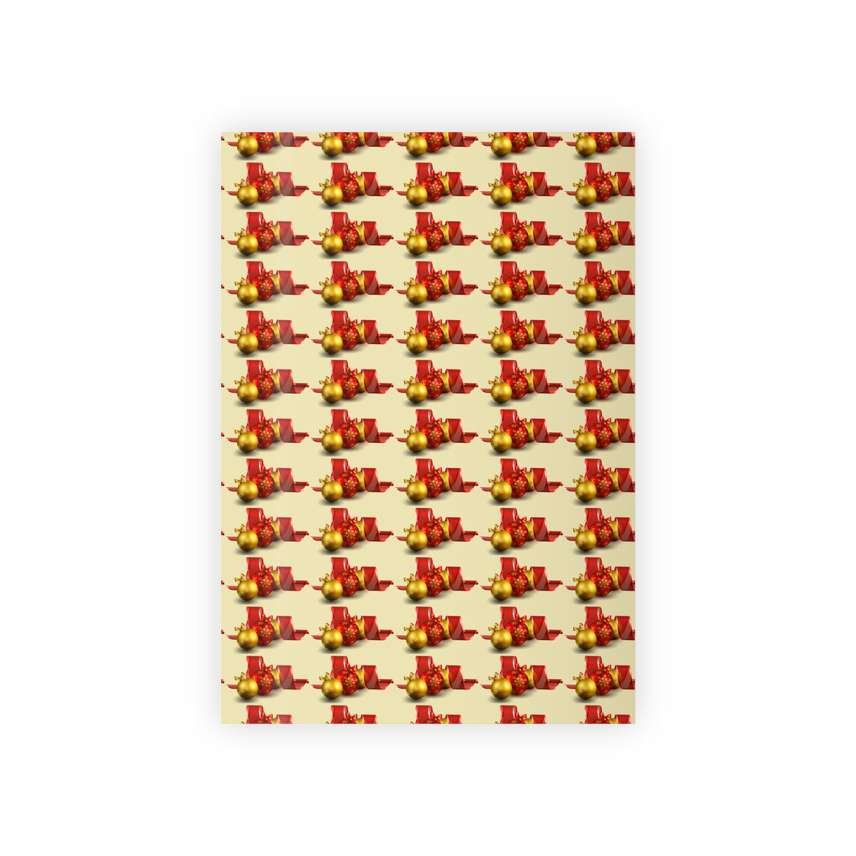 Holiday Gift Wrap Roll — Red Presents & Gold Ornaments Christmas Wrapping Paper