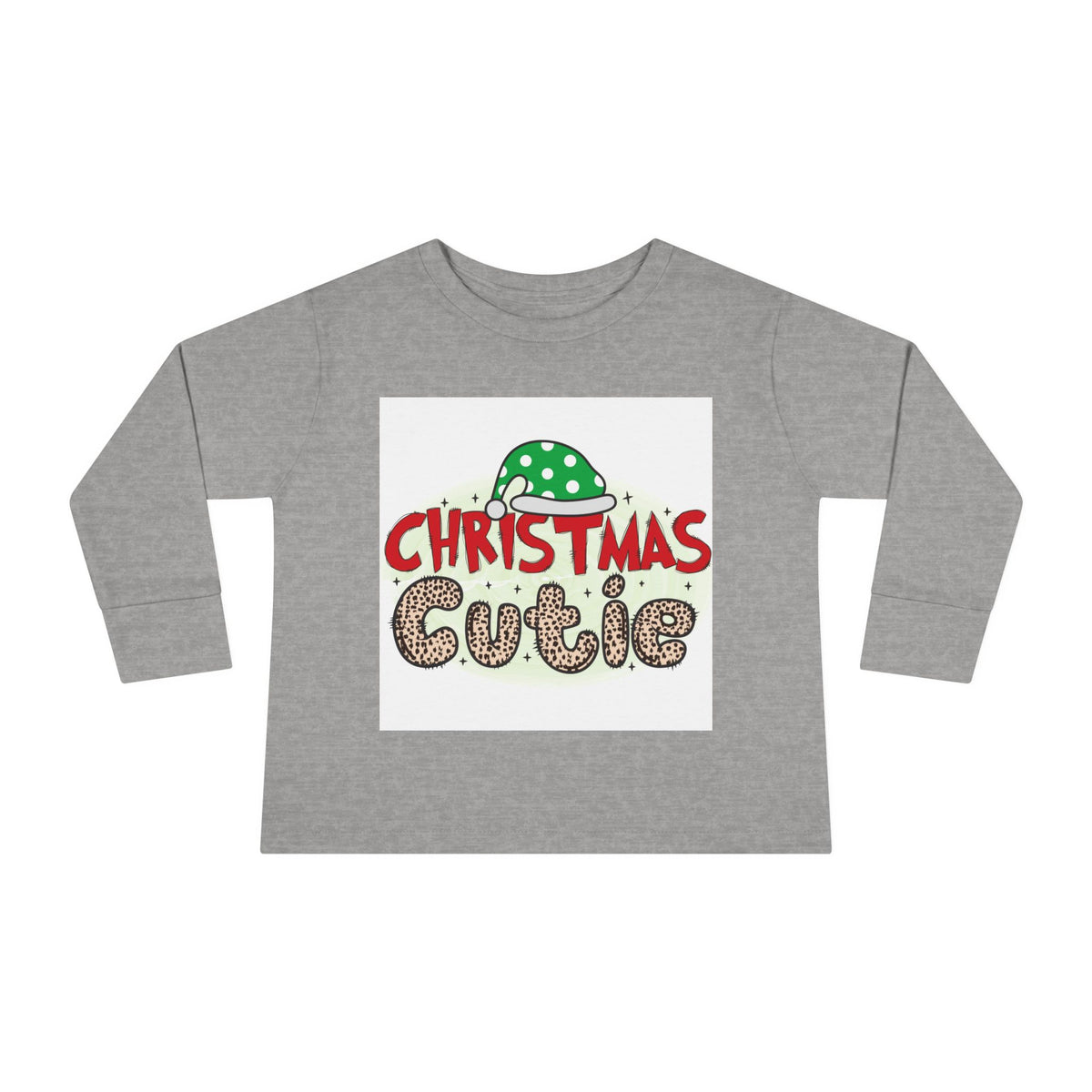 Toddler Long Sleeve Tee — "Christmas Cutie" Holiday Shirt