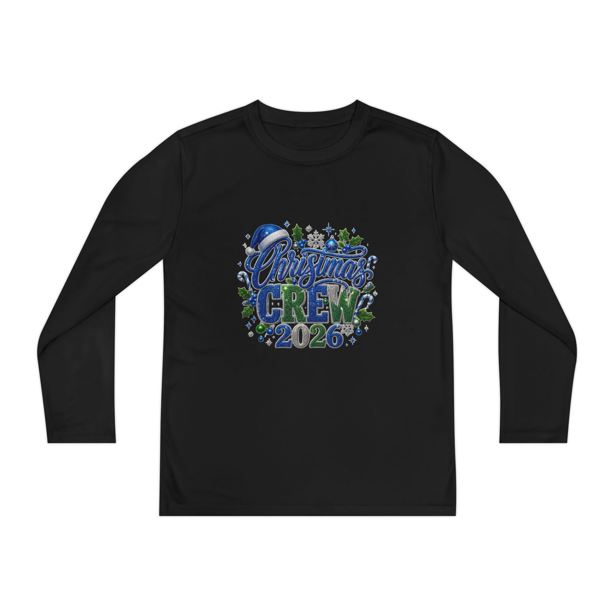 Youth Long Sleeve Tee — "Christmas Crew 2026" Holiday Shirt