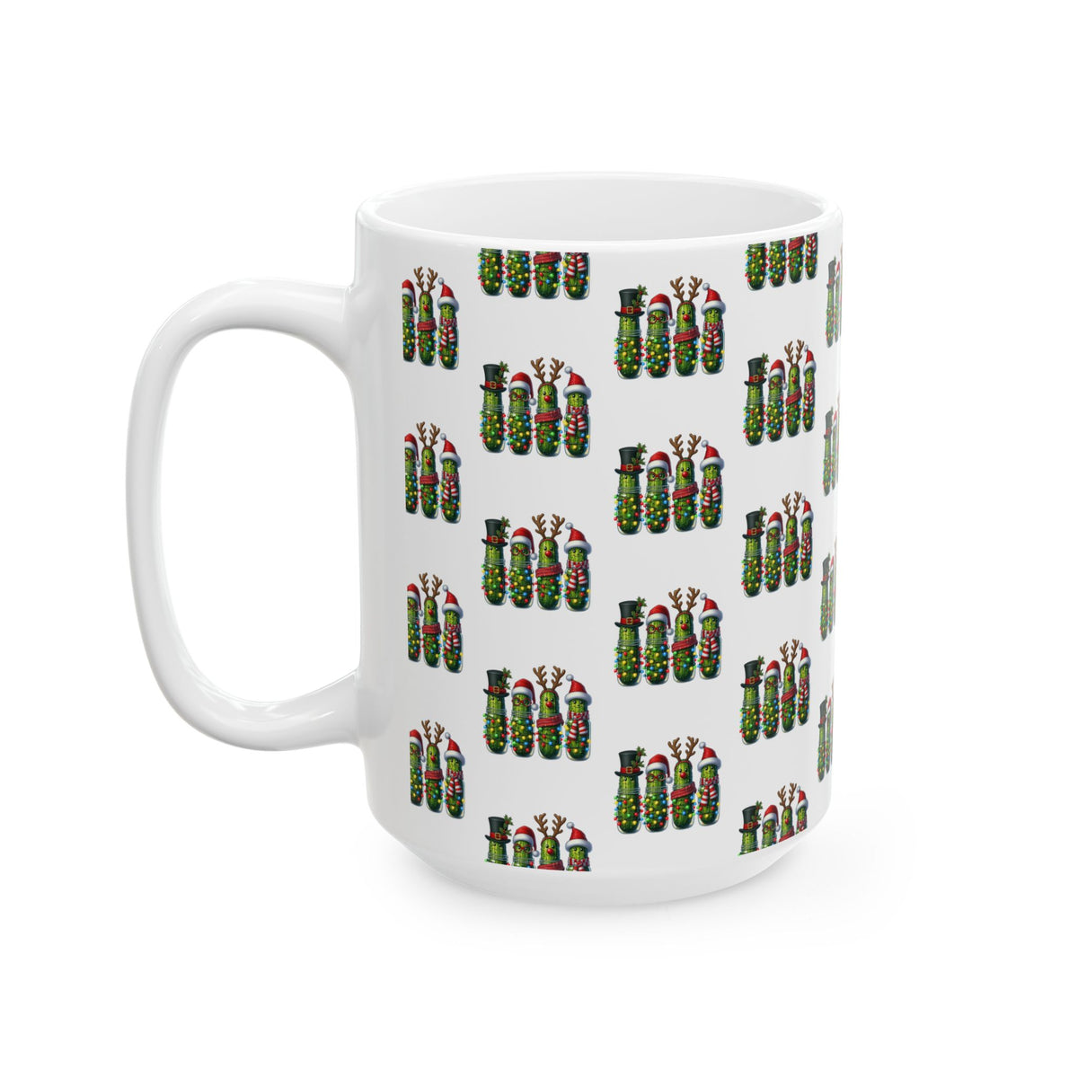 Festive Christmas Ornament Pattern Ceramic Mug