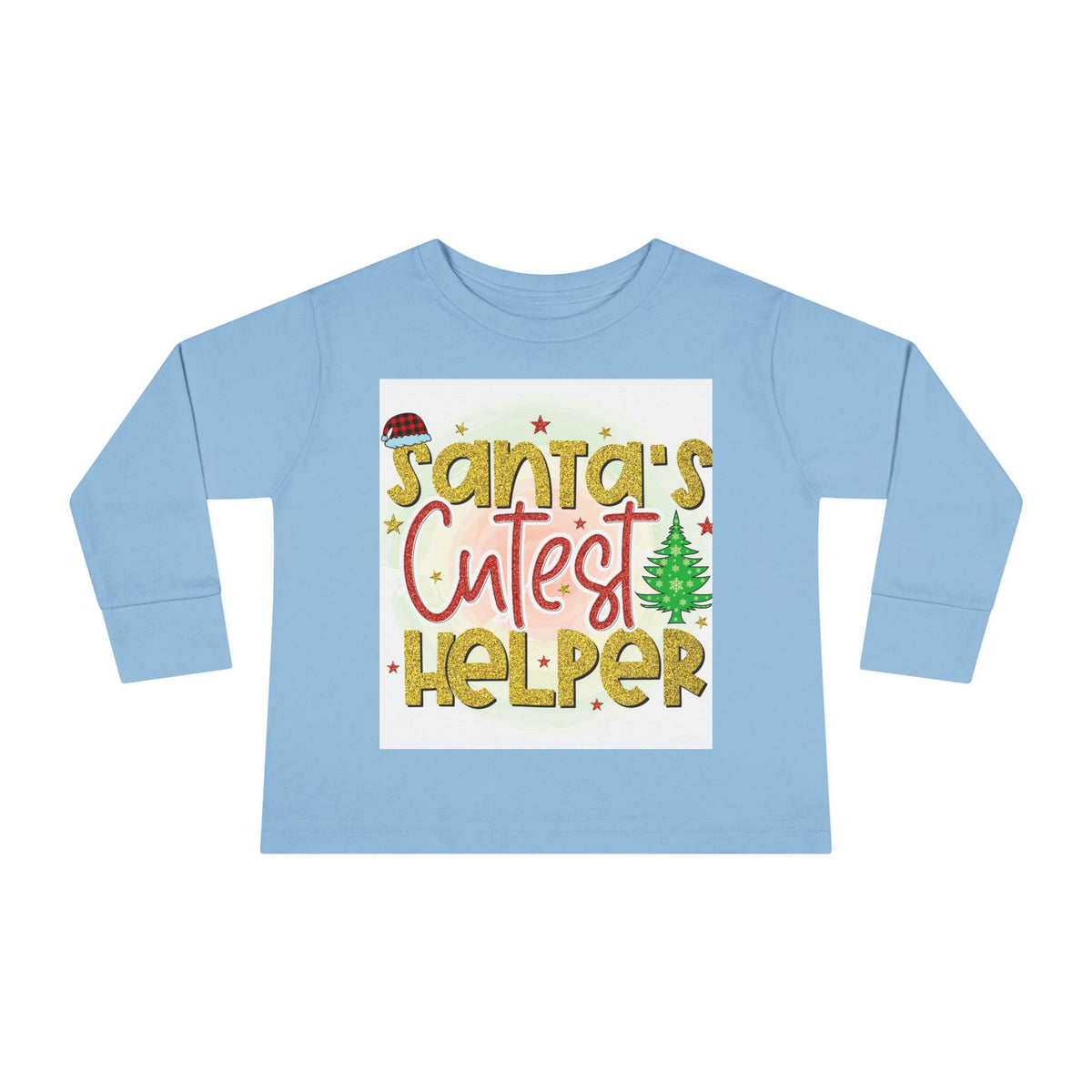 Santa's Cutest Helper Toddler Long Sleeve Tee