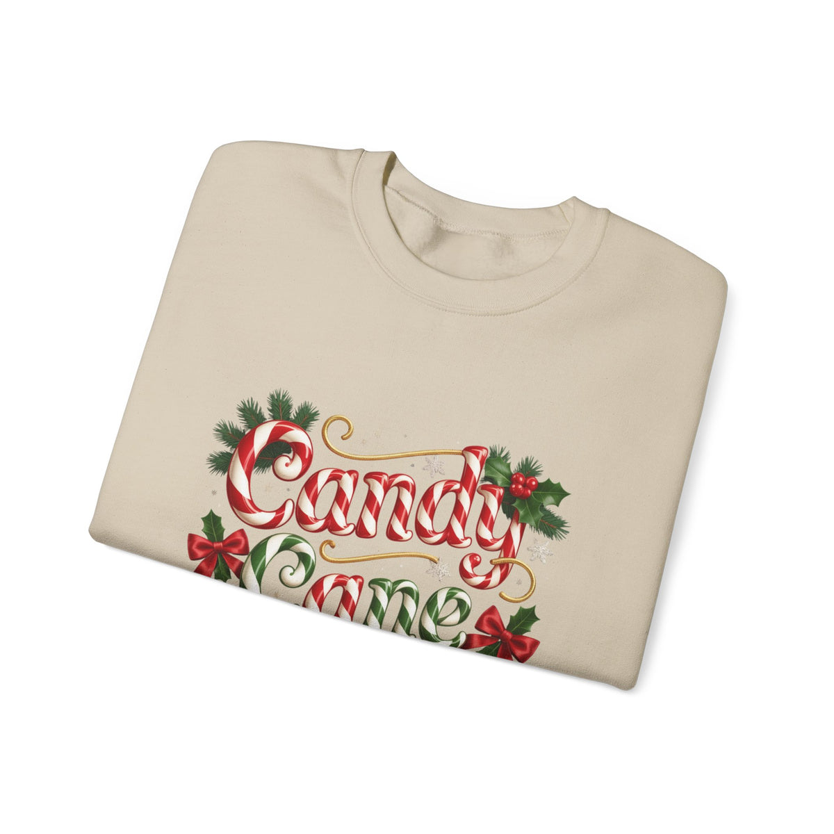 Crewneck Sweatshirt - "Candy Cane Wishes" Festive Holiday Sweater