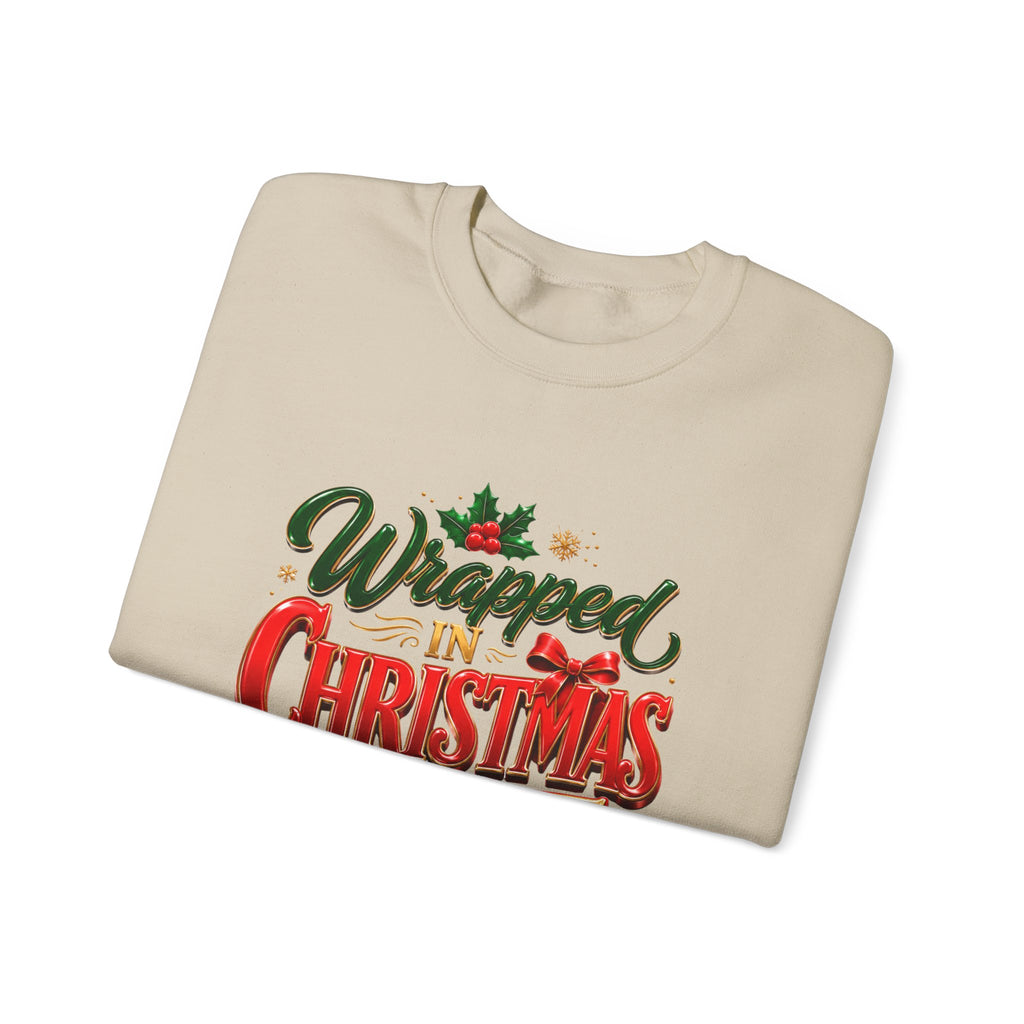 Christmas Sweatshirt — "Wrapped in Christmas Love" Festive Holiday Crewneck