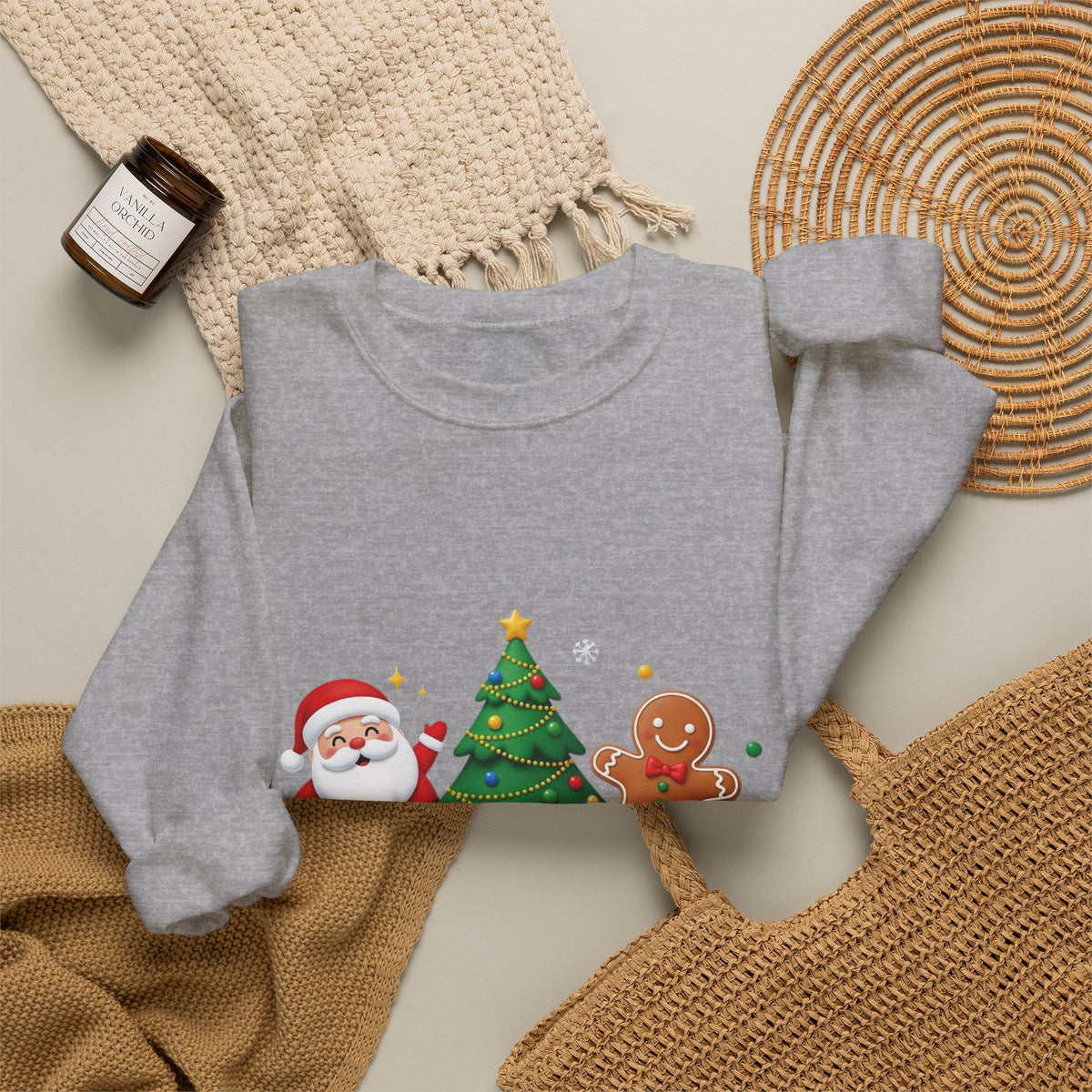 Cookie Baking Team Sweatshirt — Christmas Santa & Gingerbread Holiday Crewneck