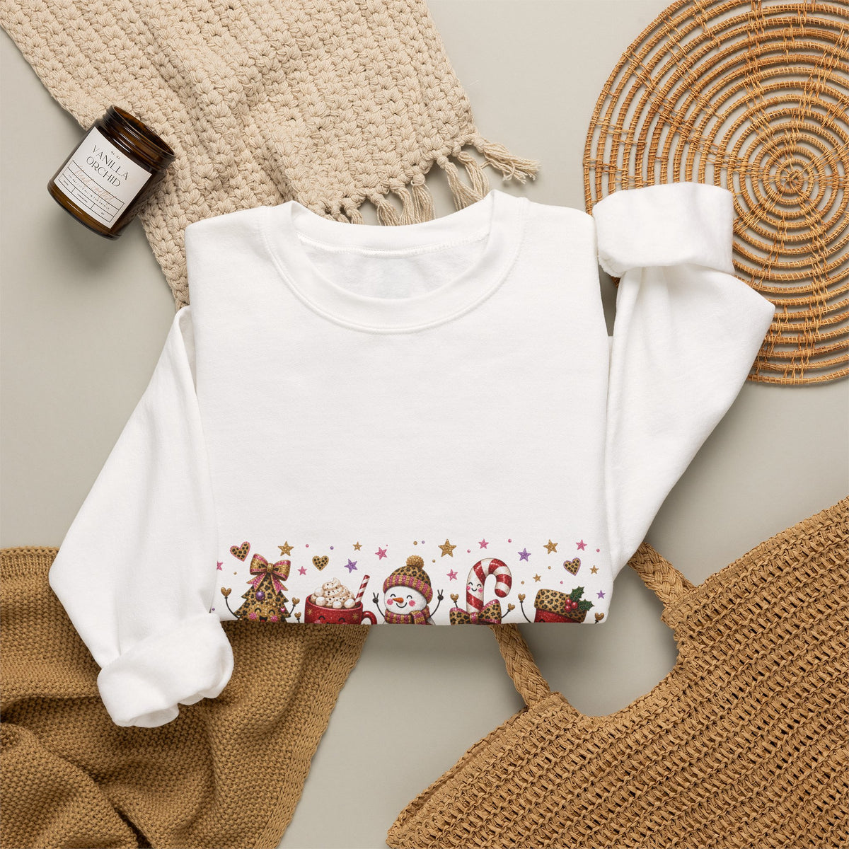 Christmas Crewneck Sweatshirt — Cute Holiday Animals 'Merry Christmas' Design
