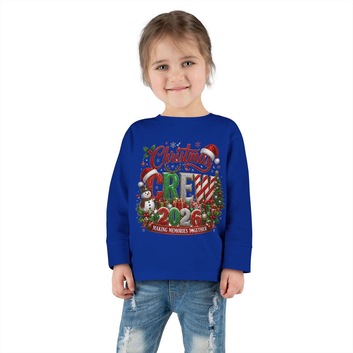 Toddler Long Sleeve Tee — "Christmas Crew 2026" Holiday Shirt